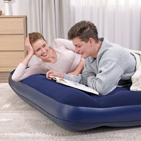 Bestway Dubbilsäng med Fotpumpas 203x152x28 cm Uppblåsbar och Camping 67226