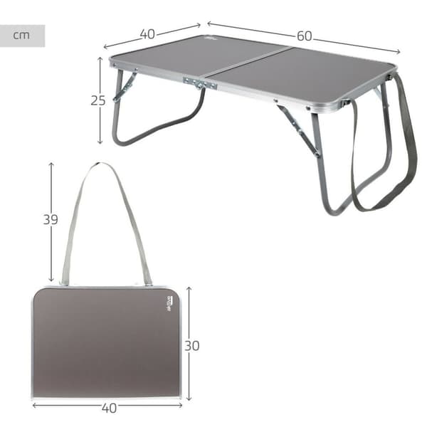 Sammenklappeligt bord Aktive Camping Antracit 60 x 25 x 40 cm (4 enheder)