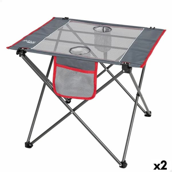 Sammenklappeligt bord Aktive Camping Grå 62 x 50 x 50 cm (2 enheder)