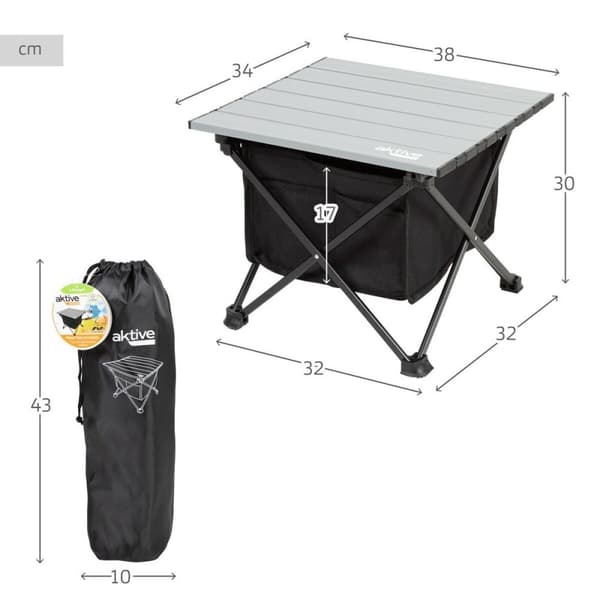 Klappbord Aktive Camping Lomme 38 x 30 x 34 cm (2 enheter)