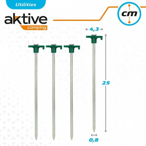 Campingpinne Aktive 25 cm 4 Deler Ø 8 mm (24 enheter)