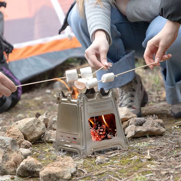 Innovagoods Kokoontaitettava Polttopuu Liesi Camping Hopeinen