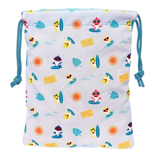 Mellanmålsväska Baby Shark Surfing Blå Vit PVC 20 x 25 x 1 cm Säck