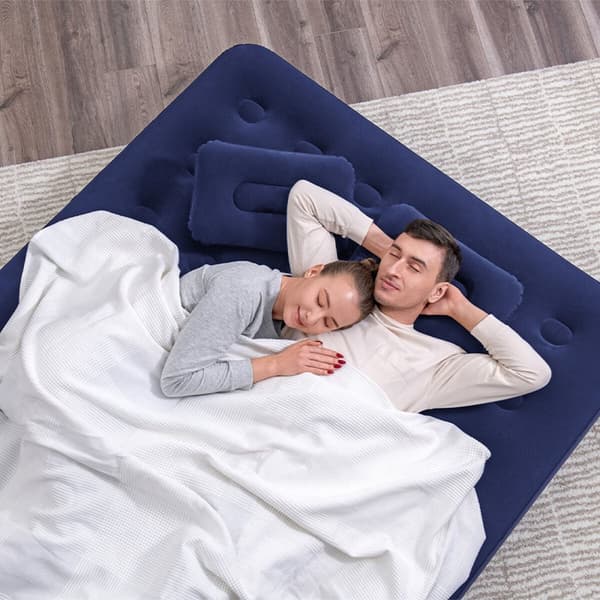 Bestway Dubbel Madrass med Pump och Kuddar 203x152x22 cm Uppblåsbar och Camping 67374
