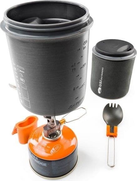 GSI Outdoors 50269, setti, alumiini, nailon, silikoni, 0,6 l, musta, kuparinvärinen, harmaa, oranssi, 173 g, 106,7 mm, 173 g, 106,7 mm