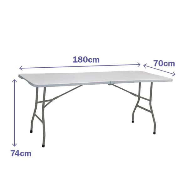 Sammenklappeligt bord Marbueno Grå 70 x 74 x 180 cm