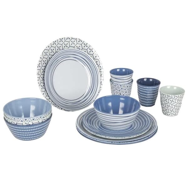 Bo-Camp Servis 16 st Mix &amp; Match Melaminblå 428643