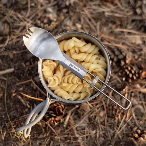 ESBIT TITANIUM 2-IN-1 FORK / SPOON, titanspork fällbar, Esbit titaniumspork