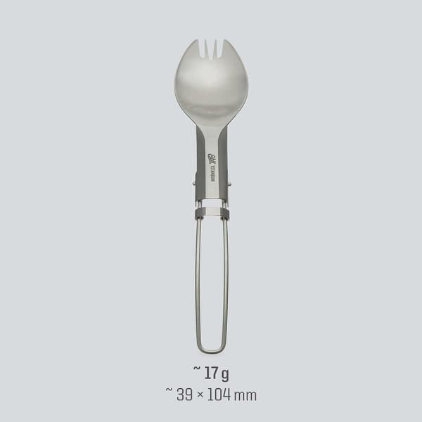 ESBIT TITANIUM 2-IN-1 FORK / SPOON, titanspork fällbar, Esbit titaniumspork