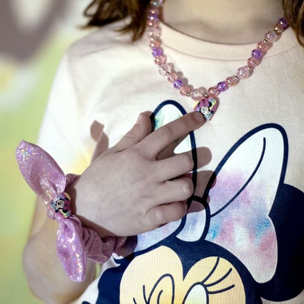 Halskjede og armbåndsett Minnie Mouse Rosa 2 Deler