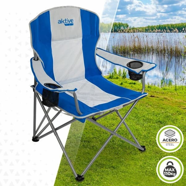 Hopfällbar Stol Aktive 57 x 60 x 97 cm Blå