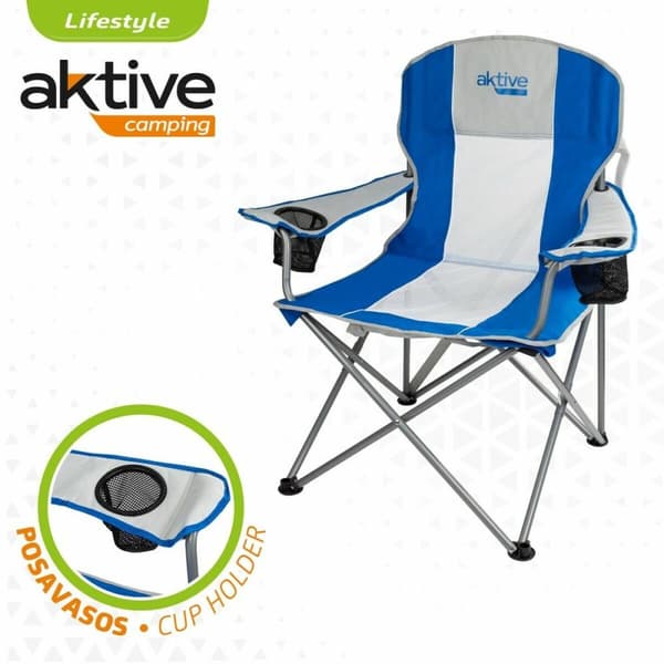 Polstrede Campingstol Aktive 57 x 60 x 97 cm Blå