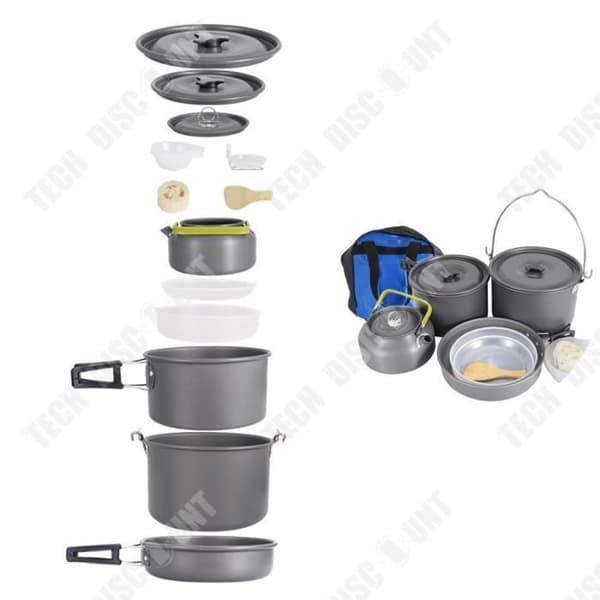 TD® Picknickset Säkert och hållbart Lätt att förvara och transportera Set med aluminiumkastruller och stekpannor för utomhusbruk