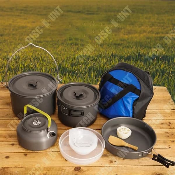 TD® Picknickset Säkert och hållbart Lätt att förvara och transportera Set med aluminiumkastruller och stekpannor för utomhusbruk