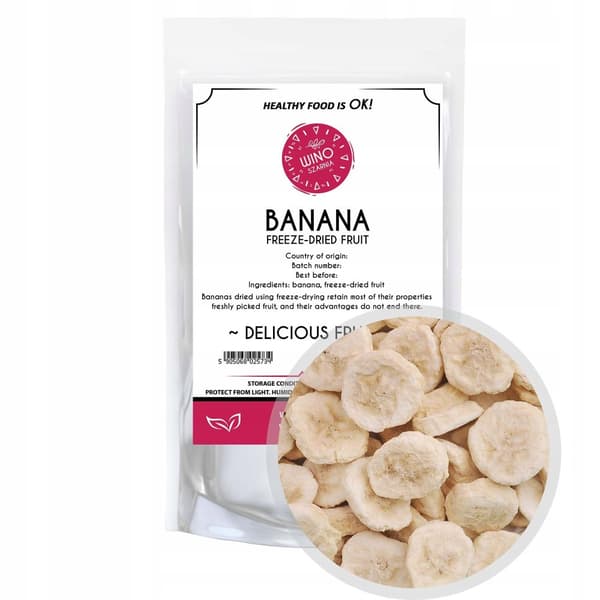 Frystorkade bananskivor - läcker frystorkad frukt - 100g