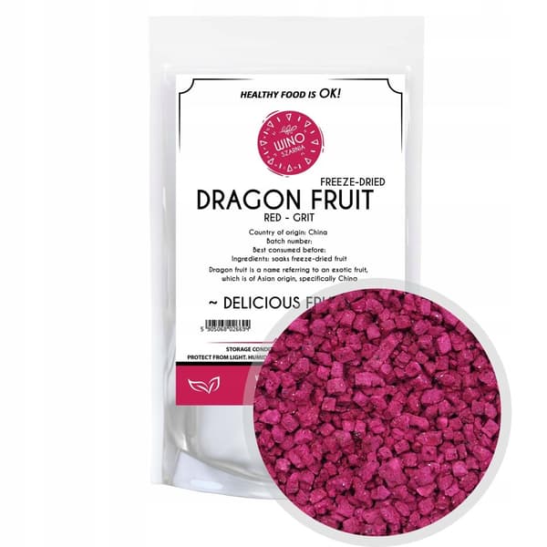 Dragon Fruit frysetørret pitaya gryn, Dragon Fruit - 100g