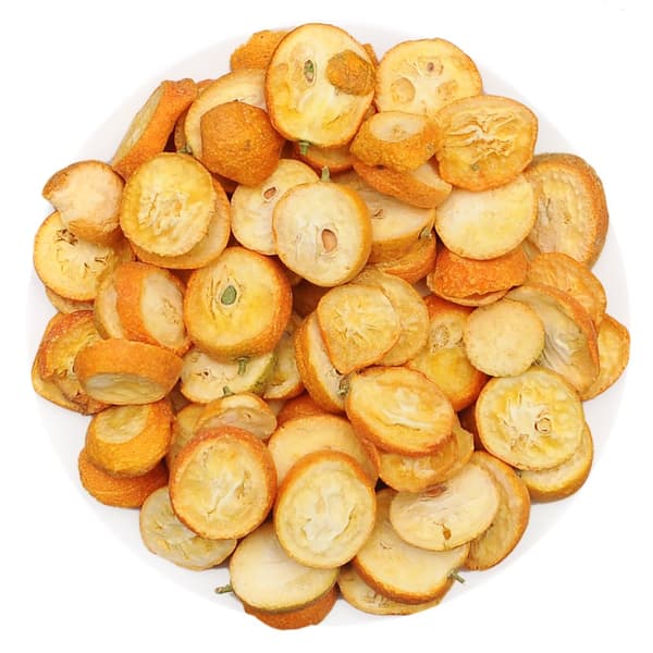 Gule frysetørrede kumquat-halvdele - 50 g Kumquat-frugt