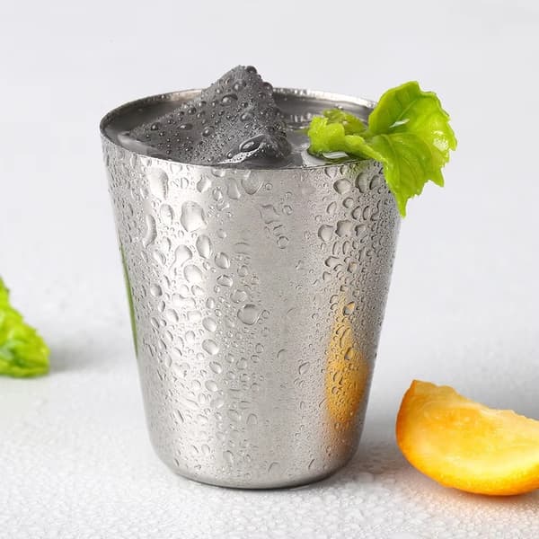 Rustfrit stål Shot Glas Snaps Glassæt 4 STK med etui til camping/picnic