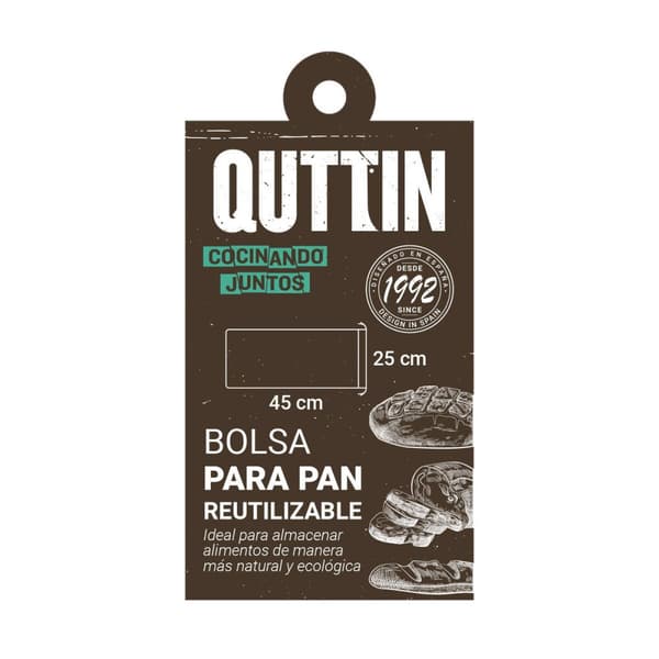 Uudelleen käytettävä ruokalaukku Quttin Bread 25 x 45 cm (24 osaa)