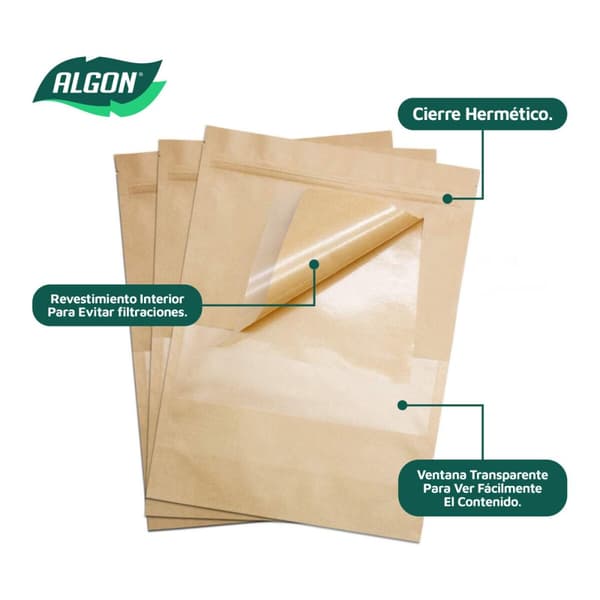 Gjenbrukbar matpose Algon Kraft 17 x 24 x 4 cm 15 Deler (12 enheter)
