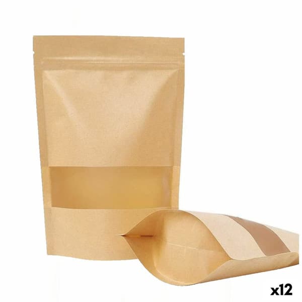 Gjenbrukbar matpose Algon Kraft 17 x 24 x 4 cm 15 Deler (12 enheter)