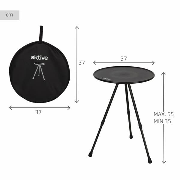 Sammenklappeligt bord Aktive Sort 37 x 55 x 37 cm (4 enheder)