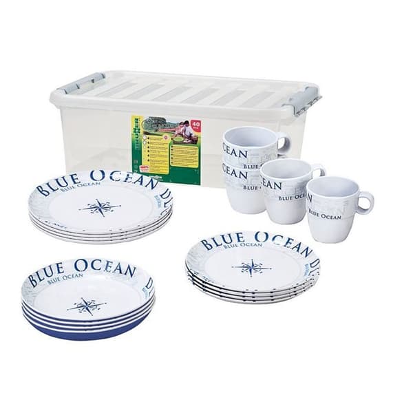 Middagsservering - BRUNNER - Stack Box Blue Ocean - 16 stycken - Beständig mot värme och fukt