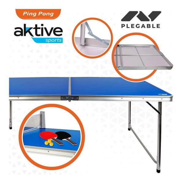 BRUGT Sammenklappeligt bord Aktive Blå Ping Pong (Refurbished A)
