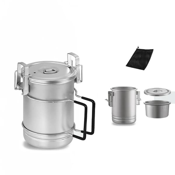 Bærbar Kogepande, 304 Rustfrit Stål, Multifunktionelt Dampdesign,9mm 850ml