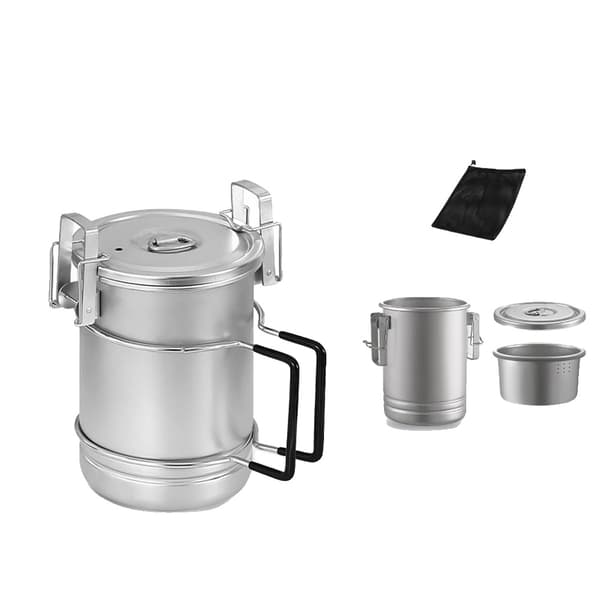 Bærbar Kogepande, 304 Rustfrit Stål, Multifunktionelt Dampdesign,9mm 850ml
