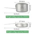 Miniatyrbillede 3 af 4: TOMSHOO Titanium Kogesæt, Letvægtsdesign, Hurtig Varmeoverførsel,HVID