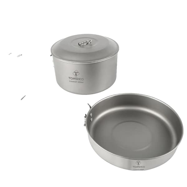 TOMSHOO Titanium Kogesæt, Letvægtsdesign, Hurtig Varmeoverførsel,HVID
