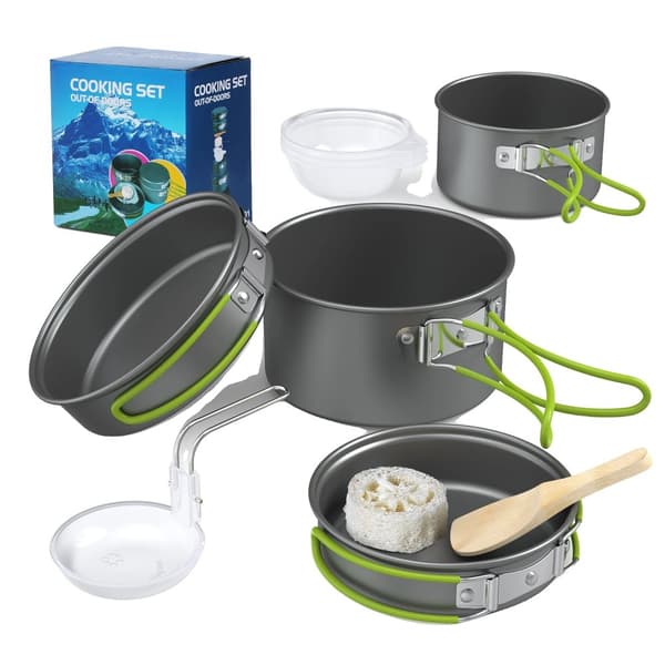 Camping kogesæt, holdbar aluminiumsbygning, non-stick design,Sæt