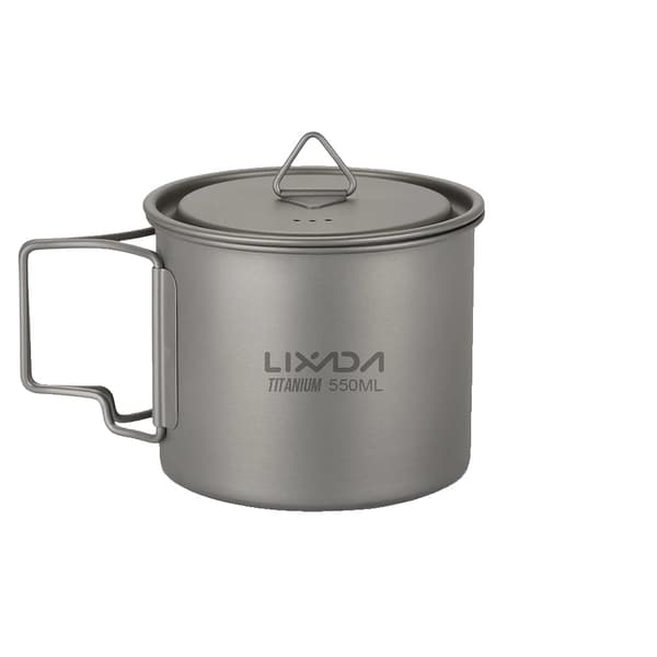 Titanium Campingmugg, Fällbart Handtag, Flera Kapaciteter,550ML