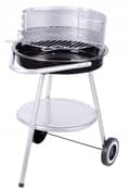 Miniatyrbild 1 av 3: Trädgårdsgrill i stål 75x47cm Med hyllplan, galler och hjul