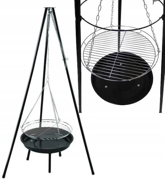 Hängande trädgårdsgrill, runt stativ, 52 cm