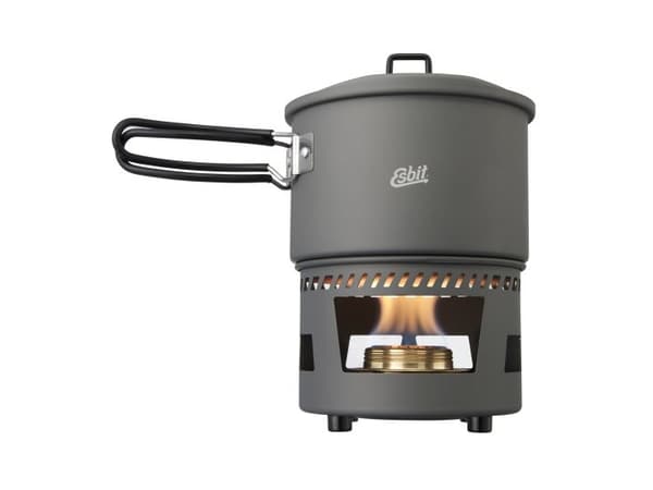 ESBIT Cookset with alcohol burner, Krukke, Aluminium, 1,5 l, Aluminium, Sort, Aluminium, 15,4 cm