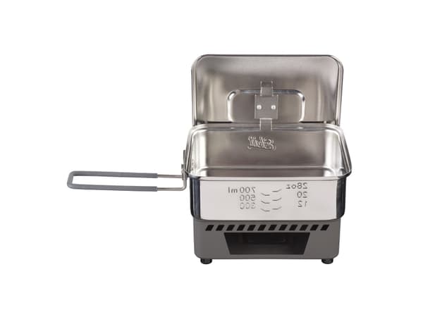 ESBIT CS1100ST, Ställ, Gjuten aluminium, Rostfritt stål, 1,1 l, Svart, Silver, Grå, Silver, Silikon, Rostfritt stål