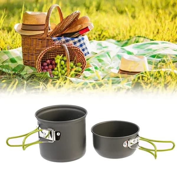 Lollanda Camping Pot med Foldbart Håndtag og Opbevaringstaske – Letvægts Udekøkken til Camping, Vandring, Picnic og Friluftsliv