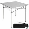 Miniatyrbillede 1 af 5: Sammenklappeligt bord Aktive Sølvfarvet Aluminium 70 x 70 x 70 cm (4 enheder)