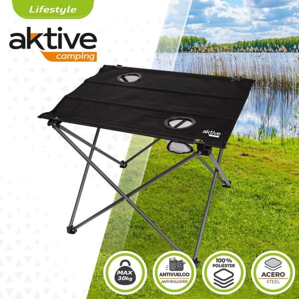 Sammenklappeligt bord Aktive Sort Tekstil 61 x 51 x 50 cm (4 enheder)