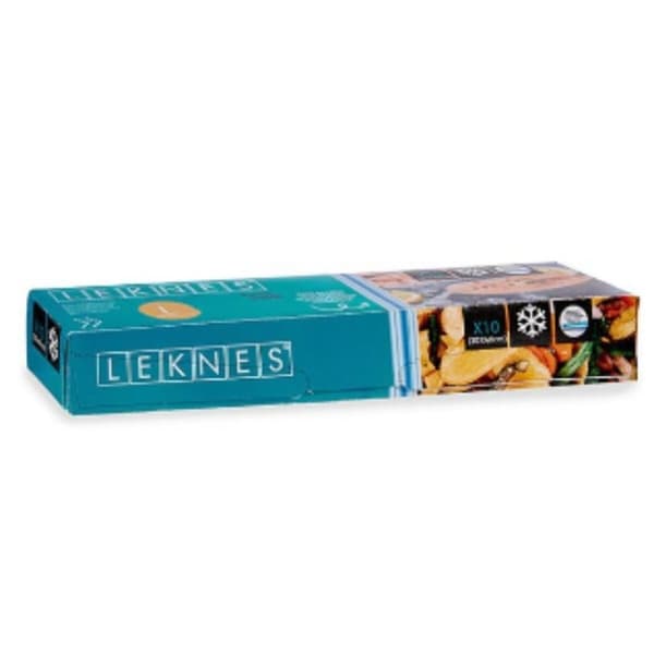 Sæt med genanvendelige poser til fødevarer Leknes 190939000480 Blå Polyetylen 7 L 30 x 40 cm ziplock (12 enheder)