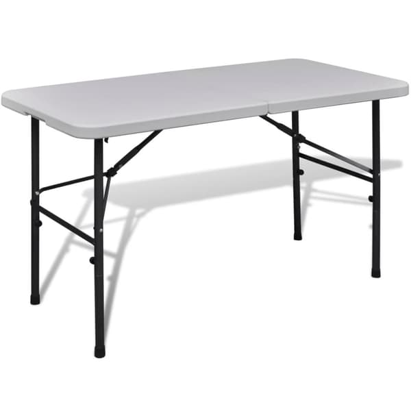 vidaXL Sammenleggbart hagebord 122 cm HDPE hvit