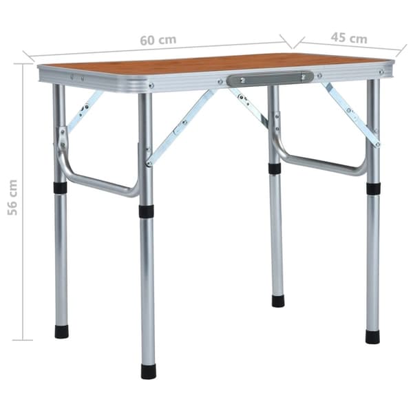 vidaXL foldbart campingbord 60x45 cm aluminium