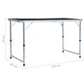 Miniatyrbillede 9 af 9: vidaXL foldbart campingbord 120x60 cm aluminium grå