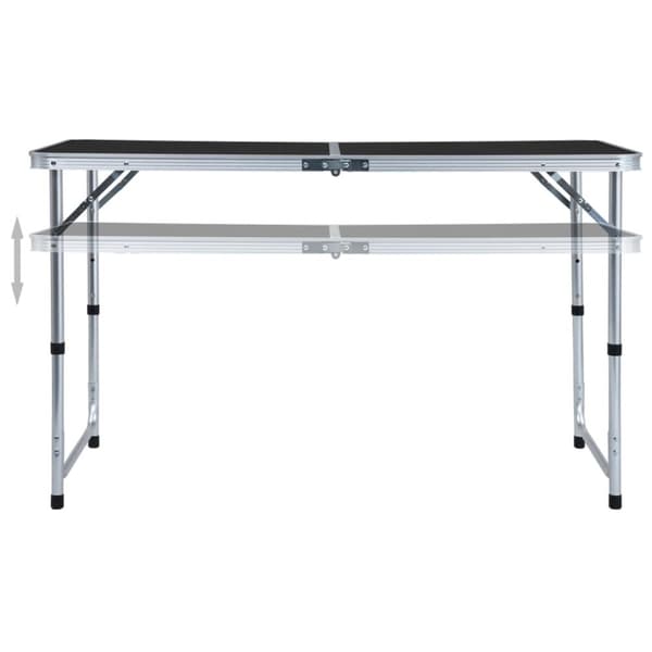 vidaXL foldbart campingbord 120x60 cm aluminium grå