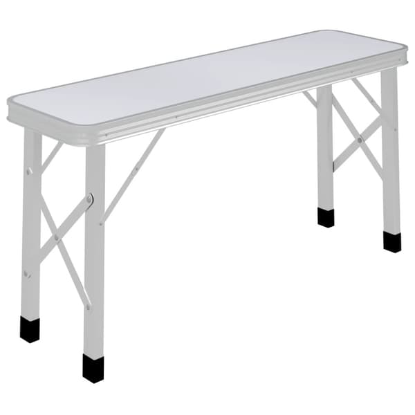 vidaXL Sammenleggbart campingbord med 2 benker aluminium hvit