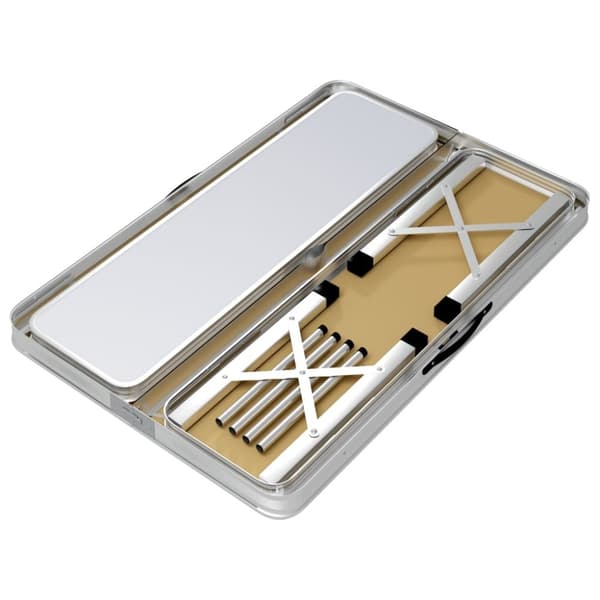 vidaXL Sammenleggbart campingbord med 2 benker aluminium hvit