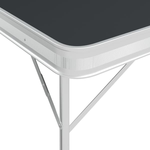 vidaXL Sammenleggbart campingbord med 2 benker aluminium grå