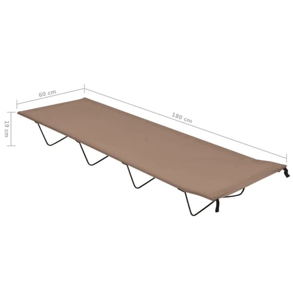 vidaXL Campingsängar 2 st 180x60x19 cm oxfordtyg och stål taupe